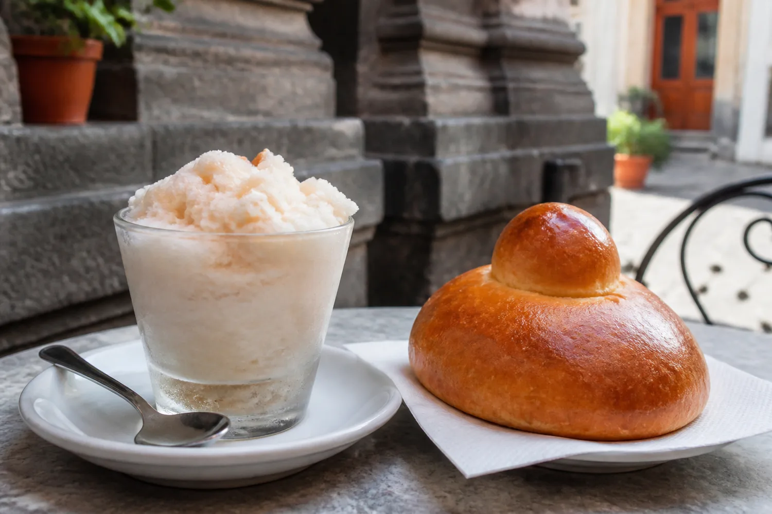Granita con brioche